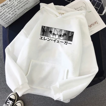 Anime Kapucnis Támadás Titán Eren Yeager Szeme Kapucnis Hosszú Ujjú Pulóver Harajuku Streetwear Férfi Unisex