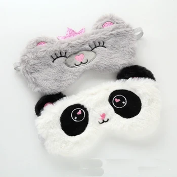 ATOMUS Plüss Alszik Aranyos Eyepatch Panda Hímzés Eyepatch Állítható Altató Kendőt Utazási Aludni Szem Maszk Lány