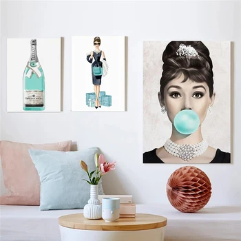 Audrey Hepburn Divat Tiffany Poszter Vászon Wall Art Festmény falfestmény Szoba, Nappali, Dekoráció Vászon Festmény