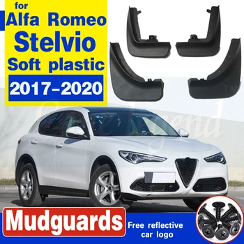 Autó Mudflaps Első Hátsó Mudguards Az Alfa Romeo Stelvio 2017-2020 Splash Őrök Sár Fedél Autó fender Puha műanyag Tartozékok