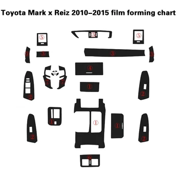 Autós Tartozékok Neue 5D Szénszálas Matricák Toyota Mark X Reiz 2010-2015 Közötti Belső Központi Vezérlő Panel Decoratendle