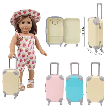 Baba Utazási Csomagokat Bőrönd 18 Inch Amerikai Lány &43 cm Baba újszülött Baba D Generációs Játék Oroszország DIY Lány Ajándék