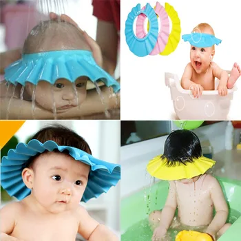 babaváró caps sampon kap babaápolási cikkek Fül védelme zuhany cap Sampon sapka Baby shower sapka állítható muliti-szín