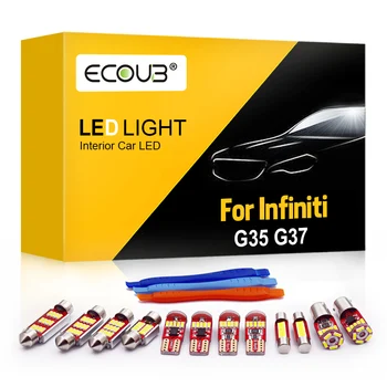 Belső LED Izzók az Infiniti G35 G37 2003-2015 Térkép Olvasás Búra Beltéri Csomagtartóban Fény Canbus Autó LED Lámpa Készlet Frissítés