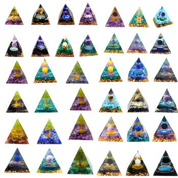 Boom Van Het Leven Orgonite Piramide Penész Amethist Egy Gyógyító Kristály Energie Orgon Pyramide Emf Nappali Dekoráció