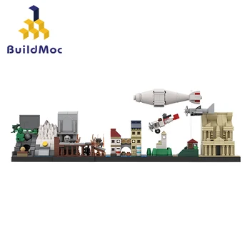 Buildmoc Város Film Skyline Építészet Street View 541PCS MOC Modell építőkövei Játékok DIY Város Játék Gyerekek Ajándékokat