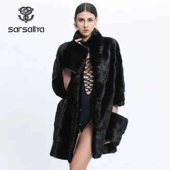Bunda Igazi Mink Nők Transzformátor Téli Kabátok Plus Size Prémes Női Ruhák Orosz Fekete Mink Kapucnis Vastag Meleg Outwear 2021