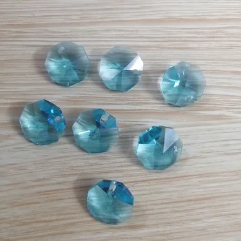Camal 20db (Egy Lyuk) Royal Kék 14 mm Crystal Nyolcszögletű Laza Gyöngy Prizma Csillár Lámpa Rész Esküvői Asztaldísz Lóg Dekoráció