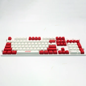 Coca Cola Keycaps Mechanikus Billentyűzet 108 Gombok Piros, Fehér Színű PBT hőszublimációs OEM PC Játék GK61 Anne Pro 2