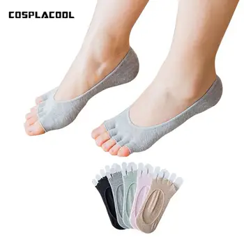 [COSPLACOOL] 1 Pár Forró új női nyári vékony nyitva toe zokni női talpig papucs láthatatlan csúszásgátló zokni