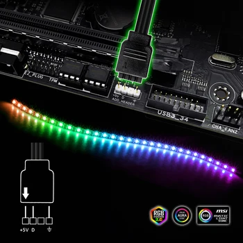 Címezhető RGB LED Szalag PC, WS2812b Szivárvány Szalag PC Esetben, 5V 3-pin ASUS Aura FORDÍTOTTA: MSI Misztikus Fény Fordította: Alaplap