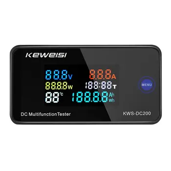 DC 0-200V Voltmérő Árammérő KWS Energiát Mérő LED Digitális DC Wattmeter Elektromos Mérő Reset Funkció