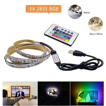 DC 5V-os RGB LED Szalag USB 5V-os PC TV Háttérvilágítás 2835 SMD 50CM 1M 2M 3M 4M 5M 5V USB LED Szalag RGB Világítás Lámpa Szalag Szalag