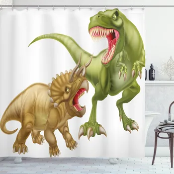 Dinoszaurusz zuhanyfüggöny Meghatározott T-Rex Ellen Triceratops Ijeszteni Függöny Fürdőszoba Decor 12 Horgok Dekoratív Fürdő Tartozék