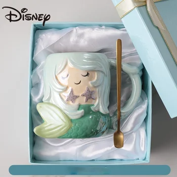 Disney Készítő Hableány Szuper aranyos személyiség kreatív kerámia csésze gyönyörű díszdobozban csomagolt tej csésze ajándék csésze kávét