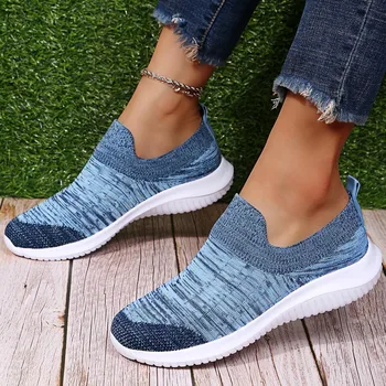 Divat A Nők Vulcanize Cipő Plus Size Kényelmes Kültéri Mesh Slip-On Sport Cipő Futó Lélegző Cipő, Cipők Naplopók