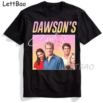 Divat Dawson Creek TV-Sorozat 90-es évek Sleeve póló Pólók Póló Maximum Design Pamut Fekete Rövid Ujjú Esztétikai Férfi Felsők