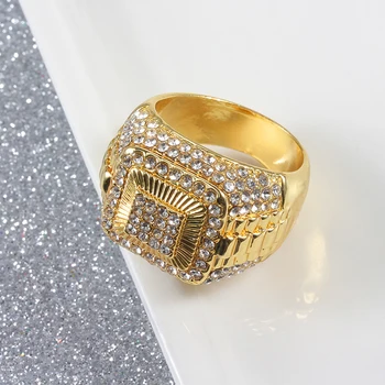 Divat Semleges Gyűrű a Férfiak, mind a Nők aranyozott Eltúlzott Esküvői Ékszerek a Hip-hop Fiú Gyűrű Geometriai Hip-hop-Street Trend Gyűrű