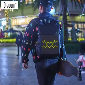 divoom pixel hátizsák férfi divatos LED képernyő nagy kapacitású kerékpáros hátizsák, kültéri utazási sport hátizsák születésnapi ajándék nőknek