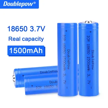 Doublepow magas minőségű 18650 akku 3 7V 1500mah lítium-ion akkumulátor újratölthető akkumulátorral zseblámpa