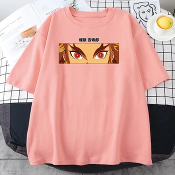 Démon Vadász Anime Nyomtatás Nők Nyári Rövid Ujjú, Laza Kerek Nyakú póló Hip-Hop Anime Harajuku Streetwear Póló, Női