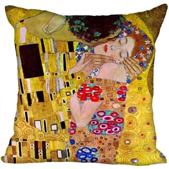 Egyéni Művészeti Minta párnák Gustav Klimt Tér Párnahuzat Karácsonyi Cipzáras Párna Fedél 40*40cm,45*45cm(Egyik Oldalon)