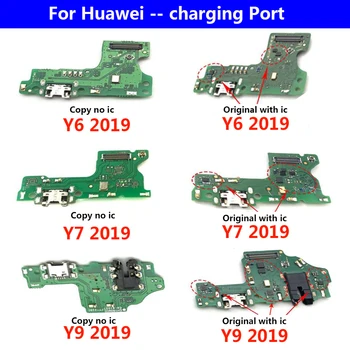 Eredeti USB Töltő Port Mikrofon Mikrofon Dock Csatlakozó Tábla Flex Kábel Javítás Alkatrész Huawei Y6 Y7 Y9 Y5 Miniszterelnök 2018 2019