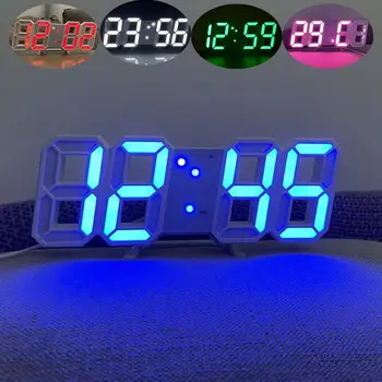 Falióra Hálószoba deco Világító LED elektronikus asztali óra digitális Modern lakberendezési nappali falióra számok