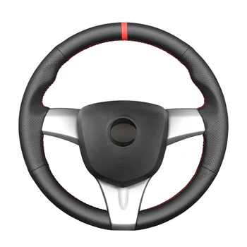Fekete PU Mesterséges Bőr Autó Kormánykerék-Fedezze Zsinór a Chevrolet Spark 2011-2015 Szikra (RU) 2020-2021 Daewoo Matiz (KR)