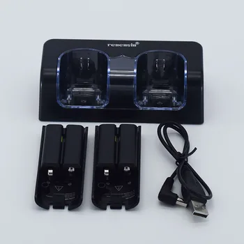 Fekete Újratölthető Akkumulátor + Quad 2 Töltő Dokkoló Állomás, Kit a Wii Remote Kontroller, a töltés jó