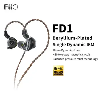 FiiO FD1 Berillium-Bevonatú Dinamikus Vezető In-ear Fülhallgató IEM Erős Basszus Fejhallgató 2Pin 0.78 mm Levehető Kábel