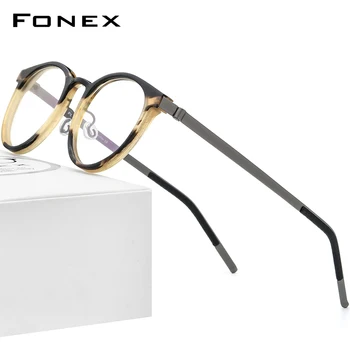 FONEX agancs Titán Szemüveg Keret Férfiak 2022 Retro Klasszikus Kerek Szemüveget a Nők Szemüveg Szemüveg F98637