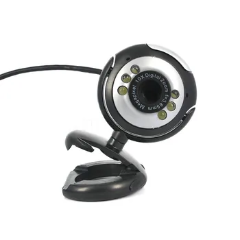Forró Digitális HD Webkamera, Kamera 30.0 Megapixeles 6 LED-es webkamera Mikrofonnal USB 2.0 A Skype, Az MSN PC Laptop