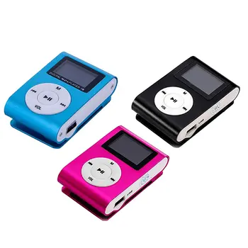 Fém Klip Digitális Mini MP3 Lejátszó 1.8 Inch LCD-Képernyő-Támogatás TF Kártyával, USB 2.0, 3,5 mm-es Fejhallgató-csatlakozó