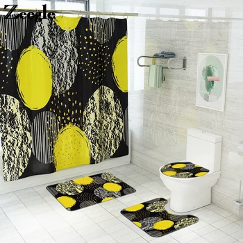 Fürdőszoba Szőnyeg Szőnyeg Geometriai Nyomtatás Szőnyeg Vízálló zuhanyfüggöny Meghatározott Nedvszívó Anti-slip Padló Szőnyeg Wc
