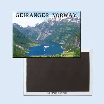 Geiranger-Fjord-Norvégia Hűtőmágnesek 21510 természetes régió Turisztikai Ajándék