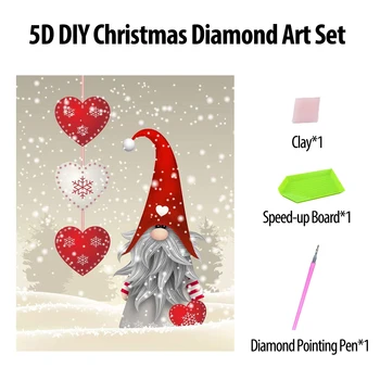 Gyémánt Festmény Kit Gnome 5D DIY Karácsonyi Gyémánt Art Set