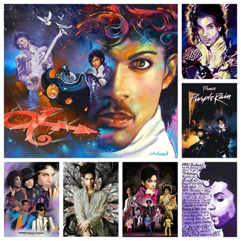 Gyémánt Festmény Rock Énekes Prince Purple Rain Teljes Hímzés Gyakorlat Cross Stitch 5D DIY Strasszos lakberendezés Új Érkezés