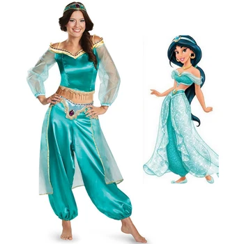 Halloween Aladdin bűvös lámpa Aladin Jázmin Hercegnő Cosplay Jelmezek Felnőtt Farsangi Buli Jázmin Hercegnő Jelmezek Masquerad