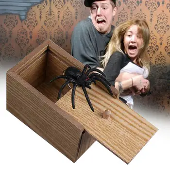 Halloween Meglepő Ajándék Szörnyű Pók, Egér, Gyerek, Vicces, Sikoltozva, Ajándék, Fából Készült Tréfa Trükk Vicc Az Esetben Home Office Megijeszteni Játékdoboz
