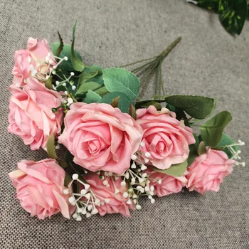 Hamis Rózsa Csokor művirágok DIY Selyem Rózsa Ajándék Esküvőre, Otthon, Virág Party Dekoráció