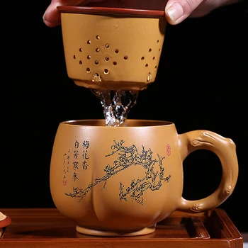 hiteles yixing zisha duan agyag bögre, csésze, kézzel készített tea csésze infúzió csésze belsejében megjelölt Kínai kungfu hivatal csésze teát új
