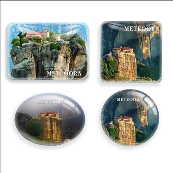 Hűtőmágnesek Meteora Görögország Világ Turisztikai Szuvenír üveg Hűtőszekrény Mágneses Matricák lakberendezés Dekoráció Ajándék