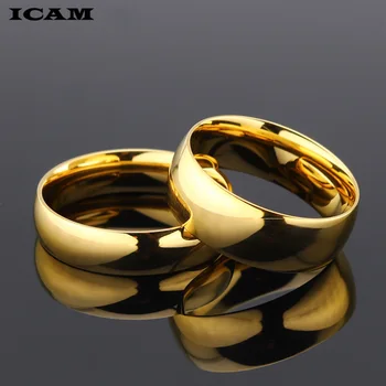 ICAM Könnyű verzió, arany színű gyűrűk a nők Fényes 316l Rozsdamentes Acél gyűrű, férfi