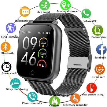 Intelligens Karóra Férfi Nő vérnyomásmérő pulzusmérő Fitness Tracker Gyerek Karóra Vízálló Sport Smartwatch az Android-IOS