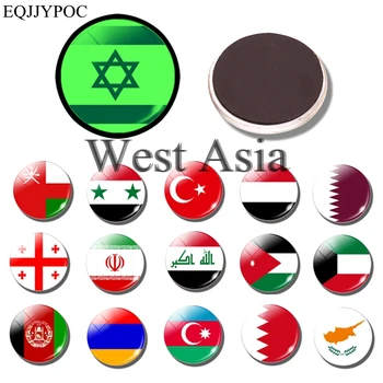 Izzó Nyugat-Ázsia Hűtő Mágnes Országok Szuvenír Világító Hűtőmágnesek Törökország, Izrael, Afganisztán Jordan Örményország Zászló