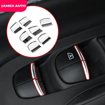 Jameo Auto 7db/Set ABS Chrome Autó Belső Windows Vezérlőpult Gomb Flitterekkel Trim Nissan Versa Megjegyzés 2019-2021 Tartozékok