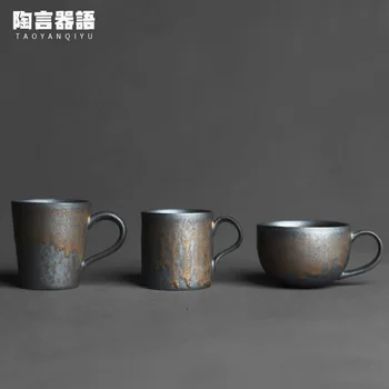 Japán Kemence, Fekete Arany Mester Tea Csésze Kerámia Bögre Inni Eszközök a Home Office Fekete Tea Bögrék Magas Minőségű, Egyedi Ajándék