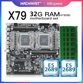 JGINYUE X79 LGA2011 Alaplap Meghatározott Kit Xeon E5 2689 CPU *2 Processzor, illetve 32 gb-os DDR3(4*8 GB) REG ECC Memória X79-D4