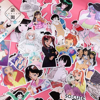 JIANWU 50 Db Rajzfilm Anime Lány Matricák DIY Memo Pad Scrapbooking Dekoráció Aranyos Napló Matricák Blackpink Kawaii Papíráru